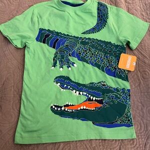 Gymboree Green Tee with Blue and Orange Alligator